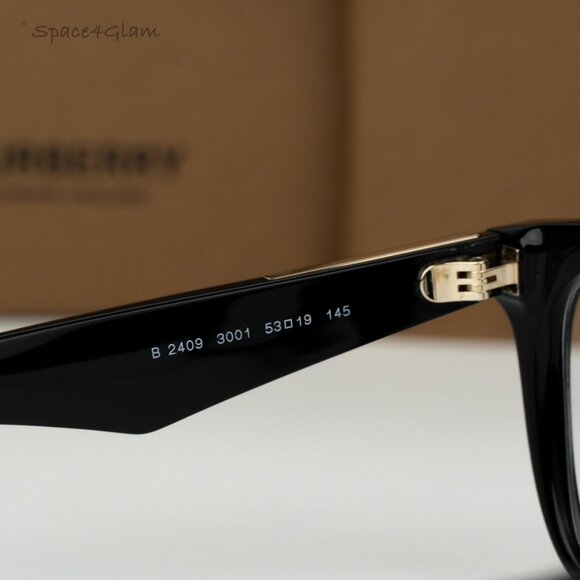 BRAND NEW Burberry BE2409 3001 Black Demo Square Unisex Eyeglasses BE 2409 main image 7